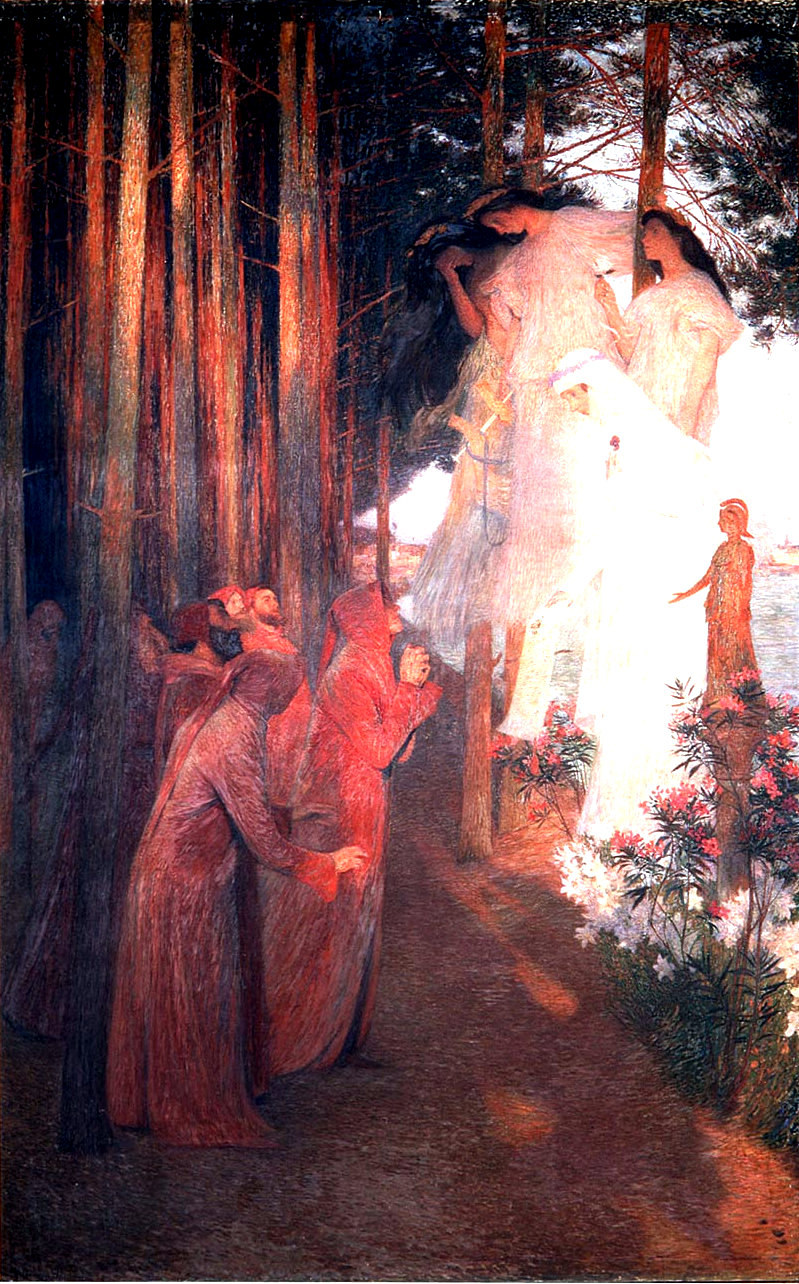 The Emergence of Clemence Isaure with Troubadours – Henri Martin Tablo