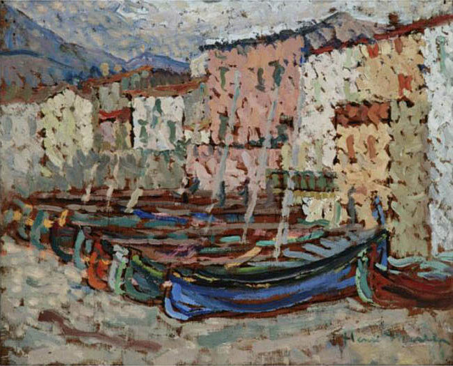 The Fishing Boats on the strike in Collioure – Henri Martin Tablo