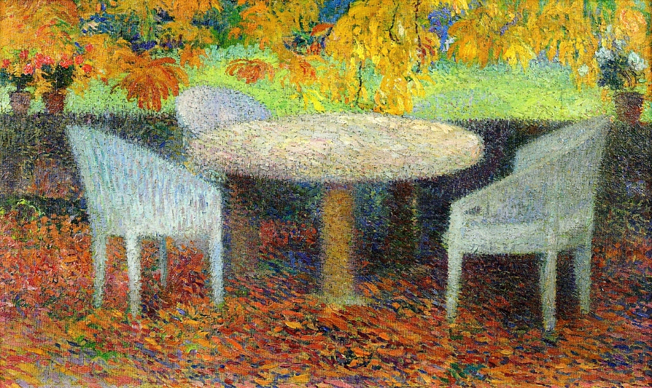 The Large Stone Table under the Chestnut Street at Marquayrol (1915) Henri Martin tablo - Dekolata