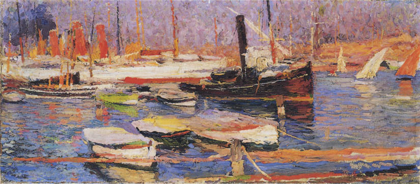 The Port of Marseilles Henri Martin tablo - Dekolata