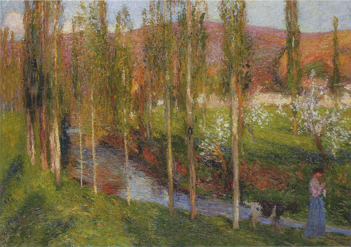 Valle du Vert with Shepherdess – Henri Martin Tablo