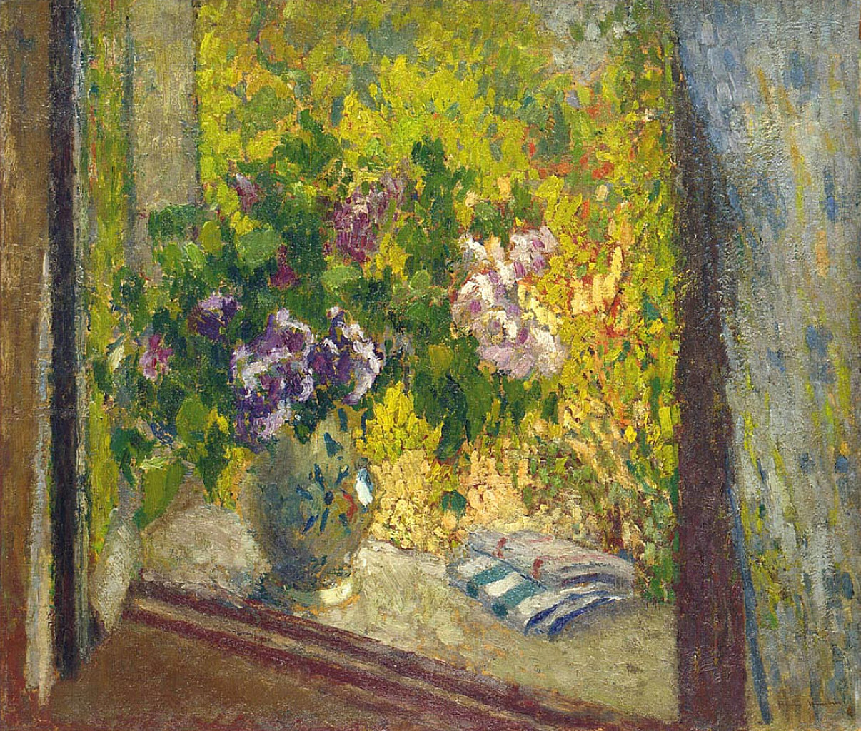 Vase of Flowers in a Window – Henri Martin Tablo