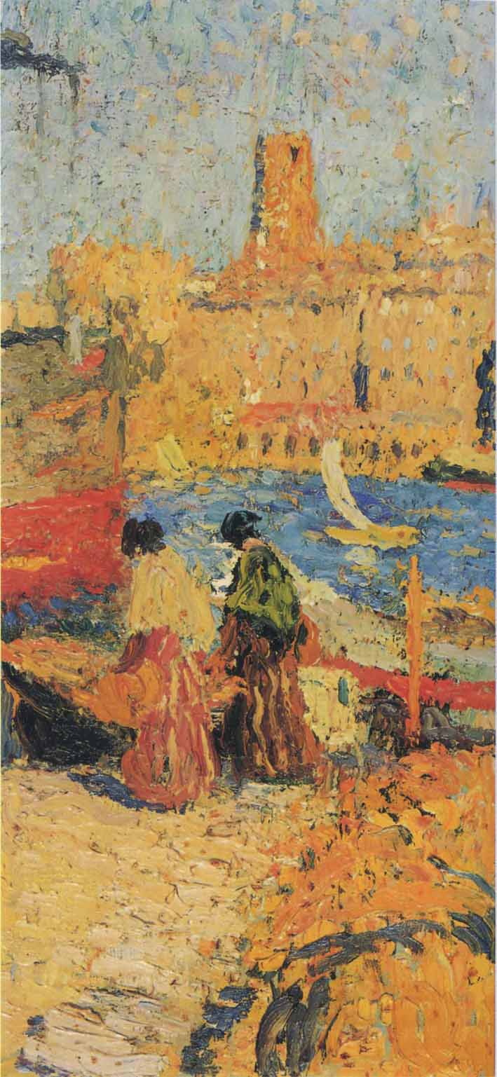 Woman Sitting in a Port Henri Martin tablo - Dekolata