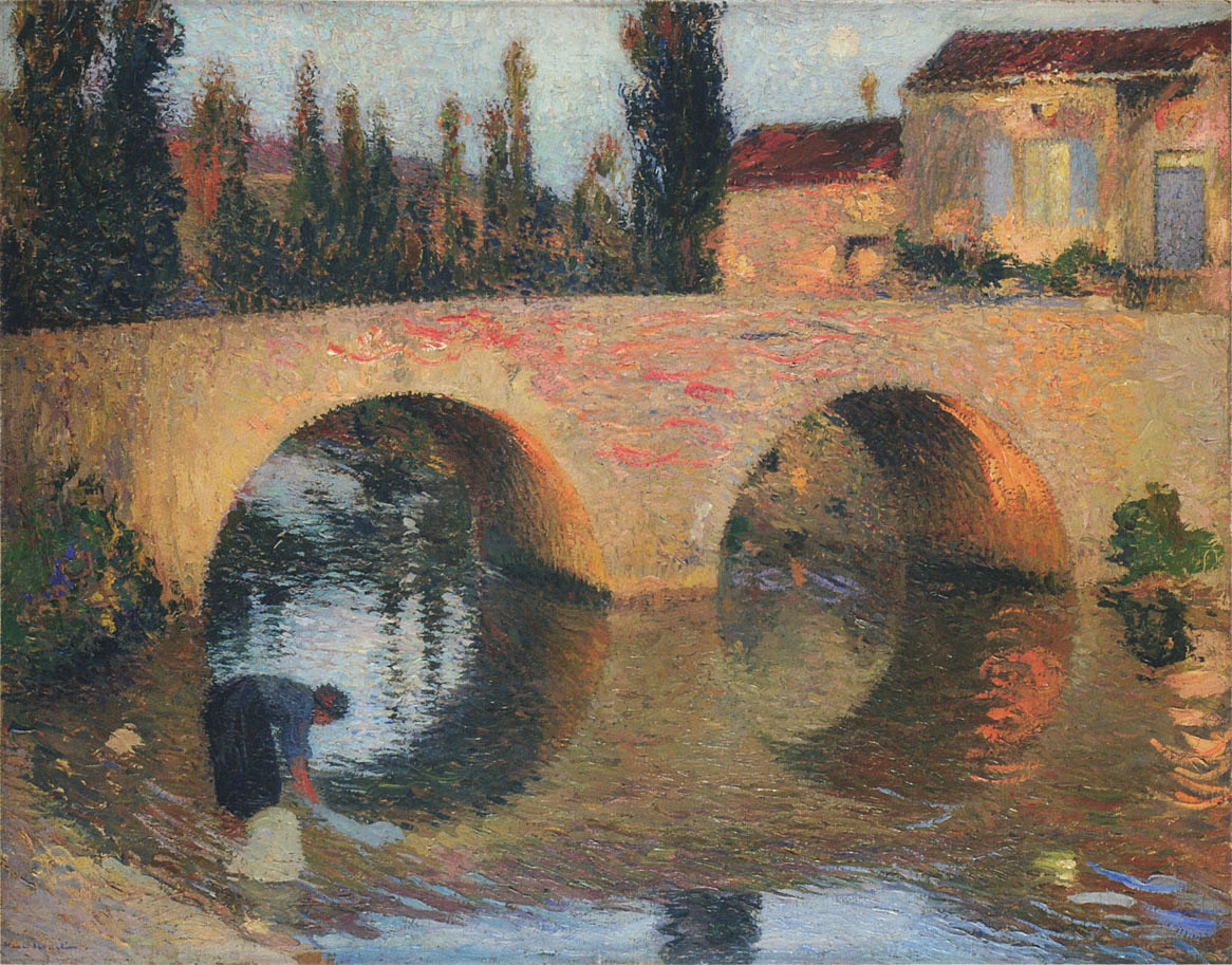 Woman Washing Clothes in River Henri Martin tablo - Dekolata