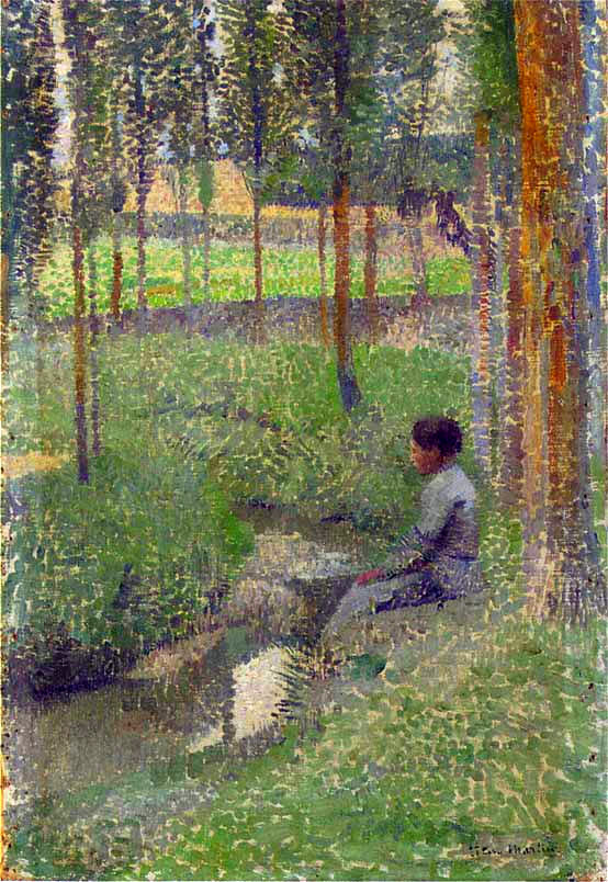 Woman at Edge of Forest Henri Martin tablo - Dekolata