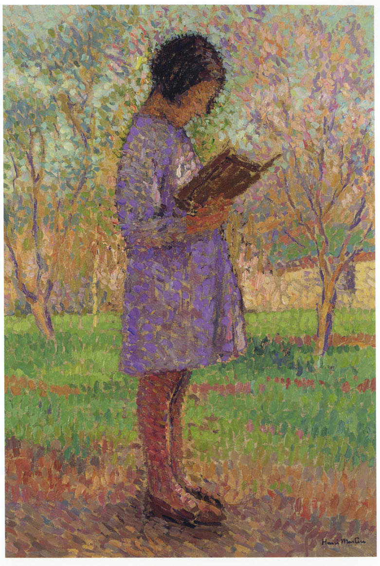 Young Girl Reading Henri Martin tablo - Dekolata
