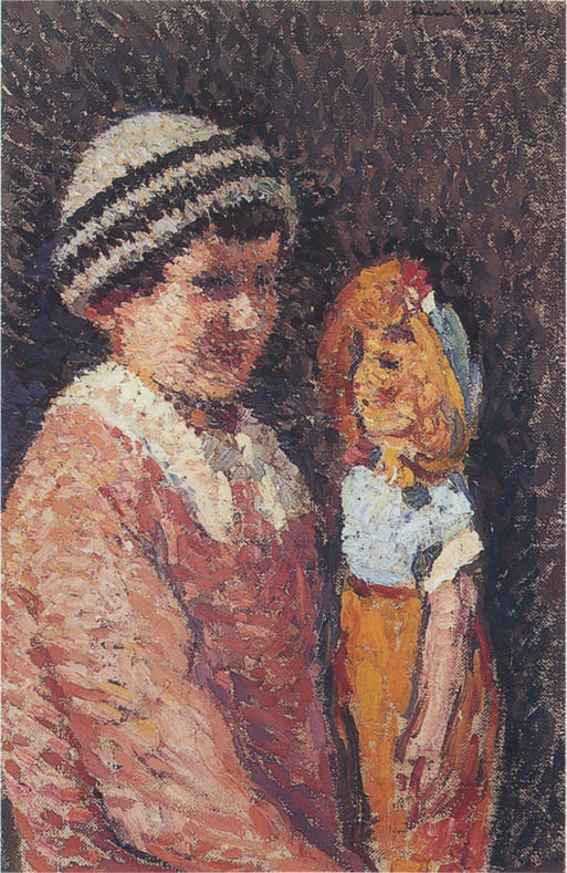 Young Girl with Doll Henri Martin tablo - Dekolata