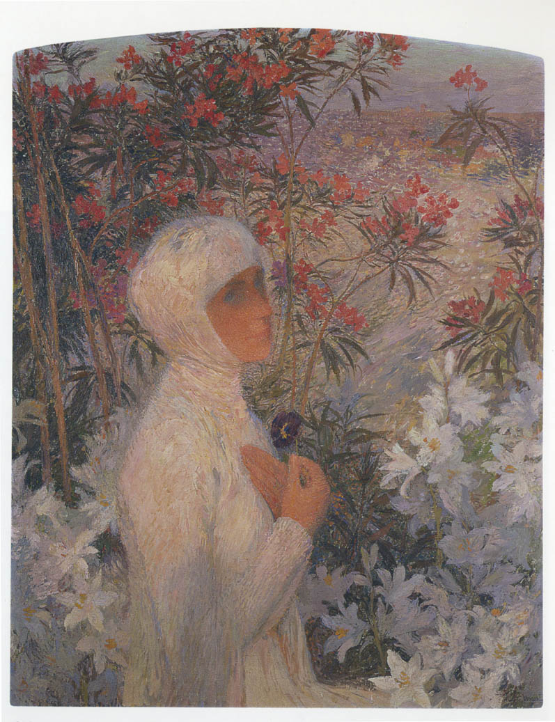 Young Woman with Flowers Henri Martin tablo - Dekolata
