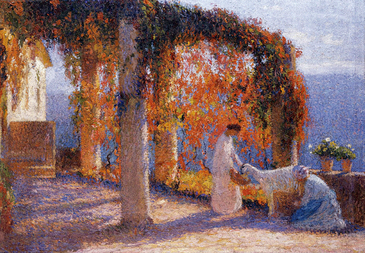 Young Women in Terrace – Henri Martin Tablo