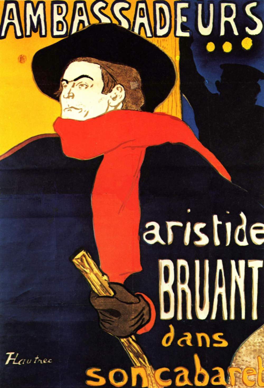 Ambassadeurs Aristide Bruant in his cabaret (1892) Henri de Toulouse-Lautrec tablo - Dekolata