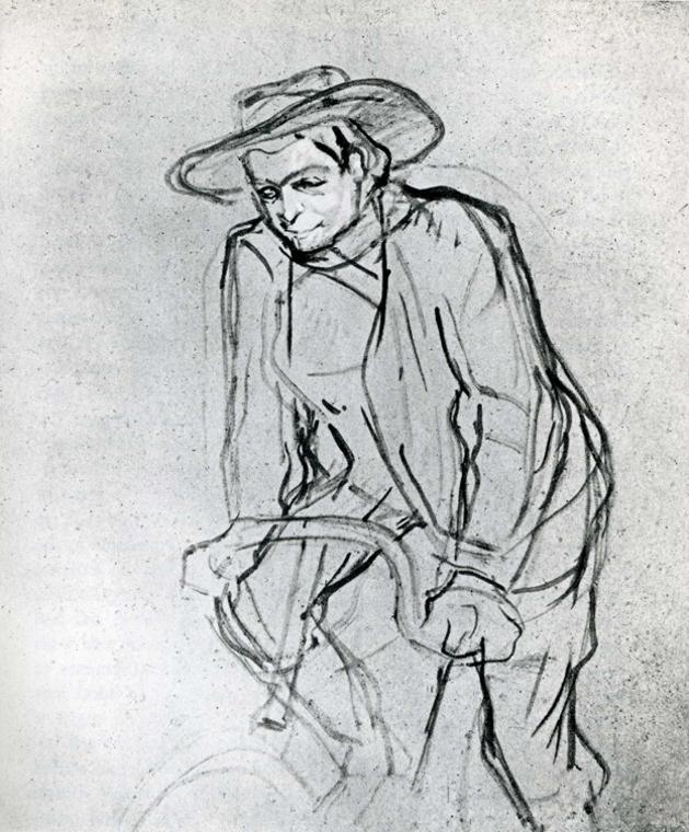Aristide Bruant on His Bicycle (1892) – Henri de Toulouse-Lautrec Tablo