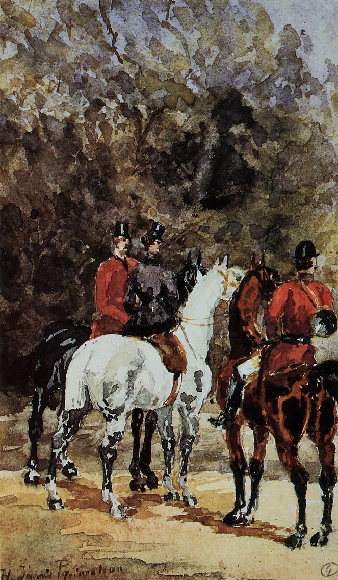 Assembly of Hunters (1878) – Henri de Toulouse-Lautrec Tablo