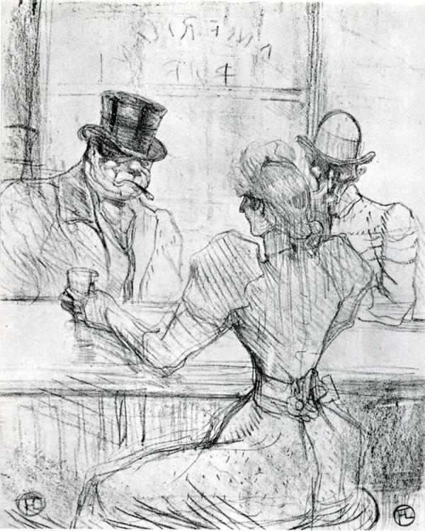 At the Bar Picton, Rue Scribe (1896) – Henri de Toulouse-Lautrec Tablo