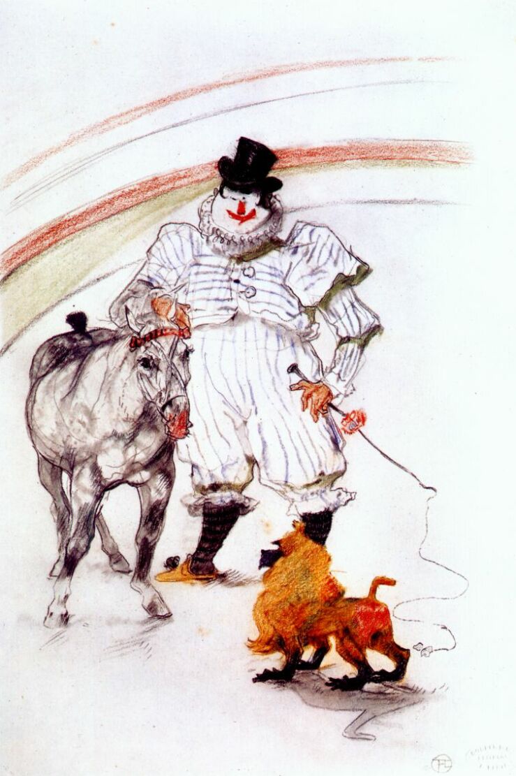 At the circus, horse and monkey dressage (1899) – Henri de Toulouse-Lautrec Tablo
