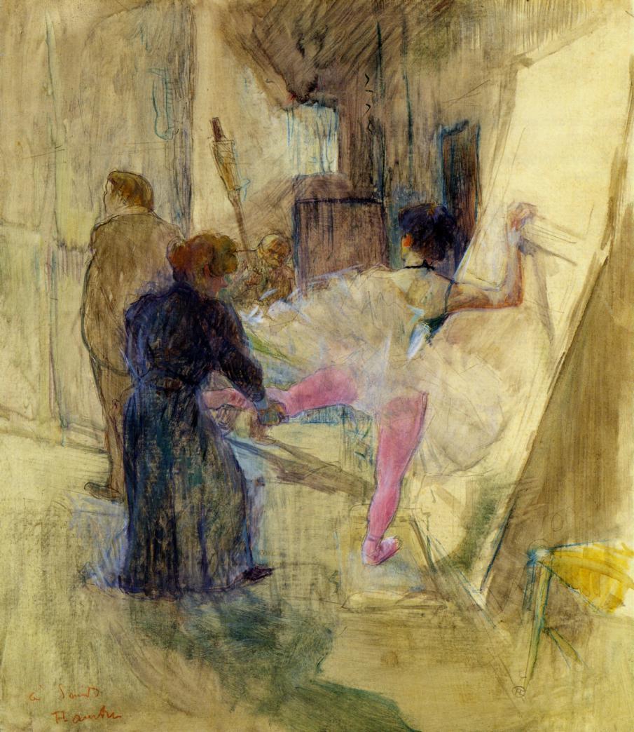 Behind the Scenes (1898) Henri de Toulouse-Lautrec tablo - Dekolata