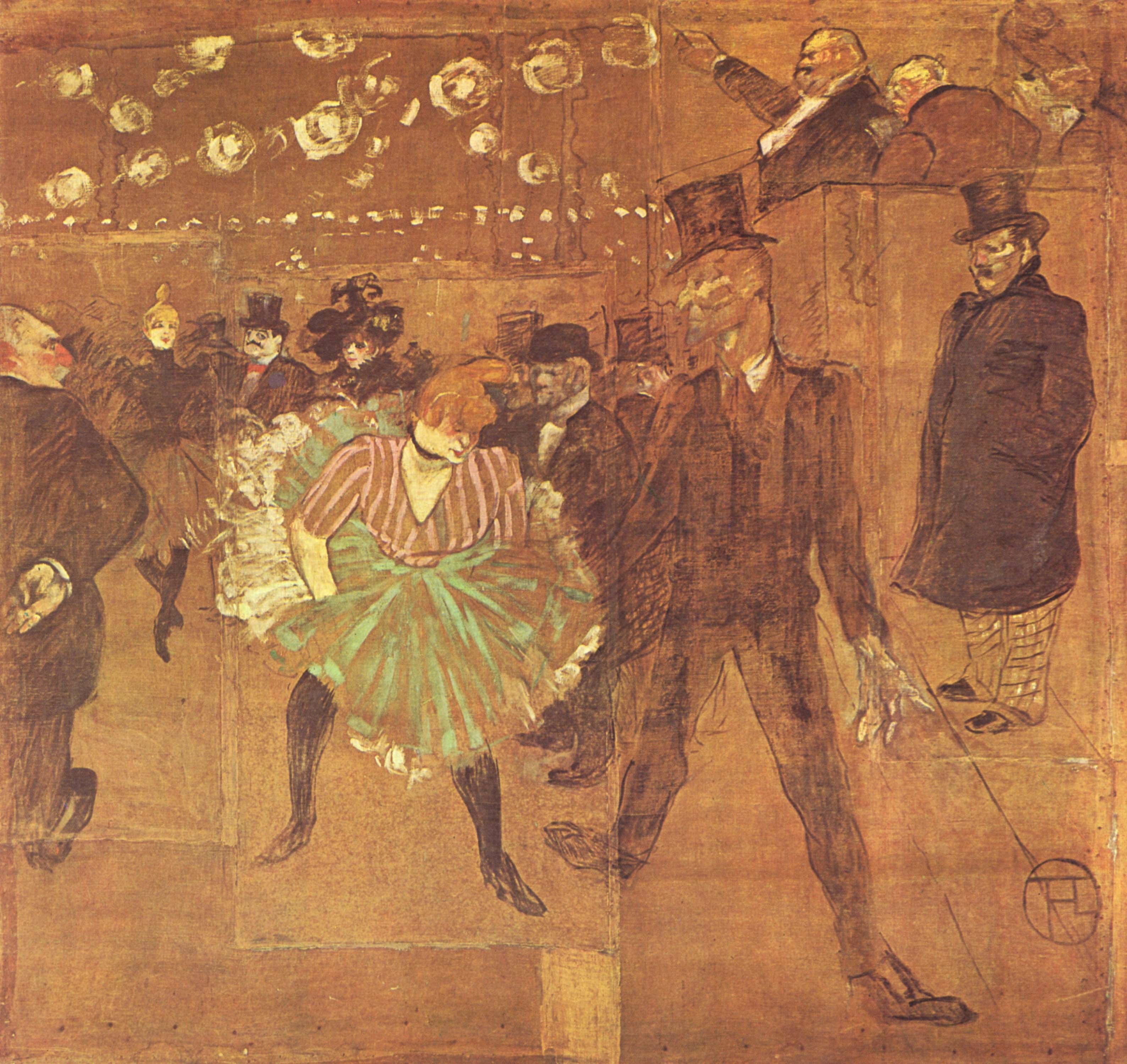 Booth of La Goulue at the Foire du Trone (Dance at the Moulin Rouge) (1895) Henri de Toulouse-Lautrec tablo - Dekolata