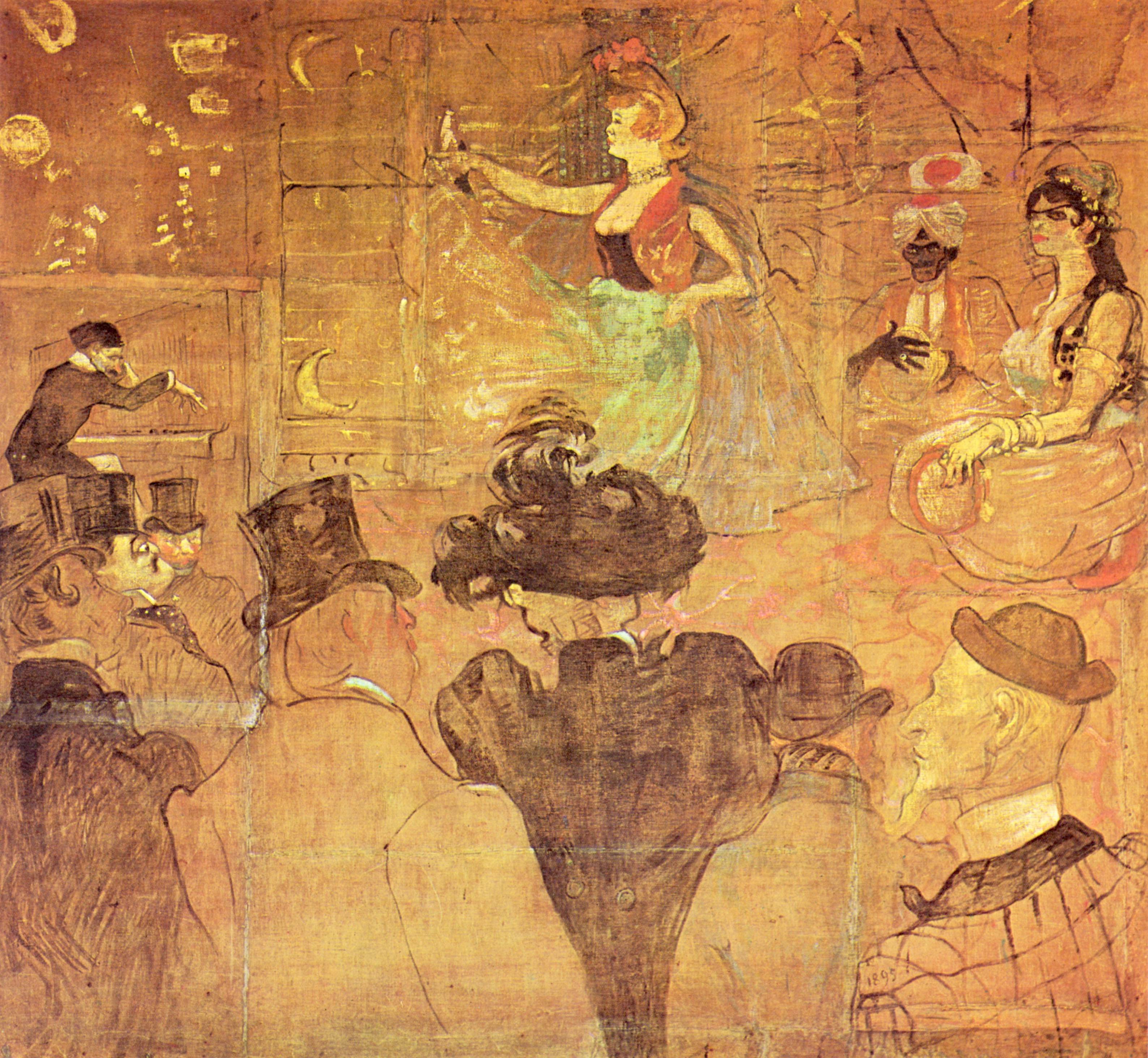 Booth of La Goulue at the Foire du Trone (The Moorish Dance) (1895) Henri de Toulouse-Lautrec tablo - Dekolata