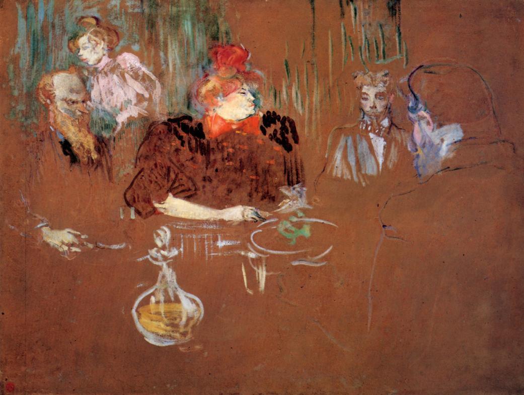 Dinner at the House of M. and Mme. Nathanson (1898) – Henri de Toulouse-Lautrec Tablo