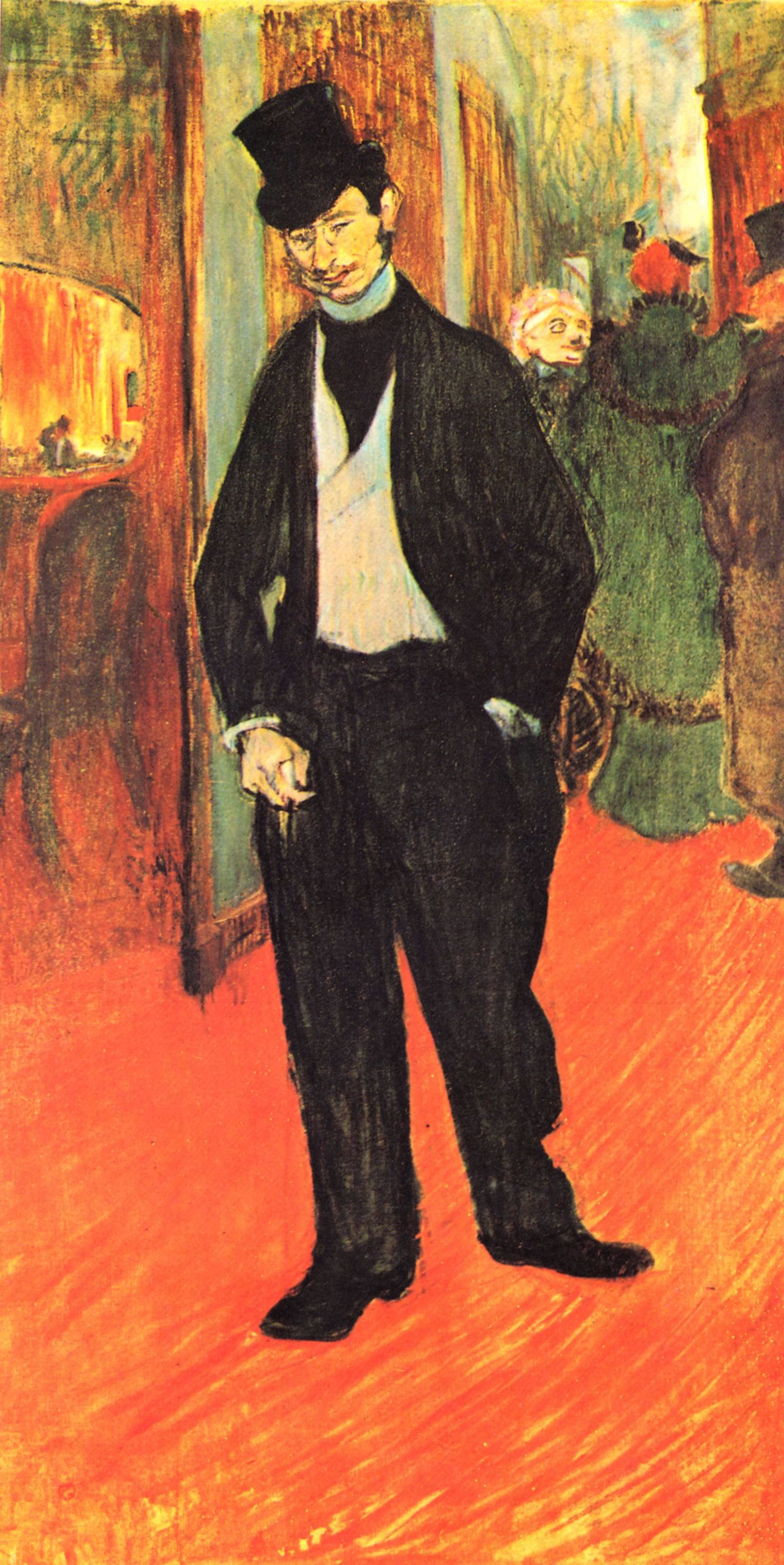 Dr. Tapie Celeyran in a corridor of the French Comedy (1894) Henri de Toulouse-Lautrec tablo - Dekolata