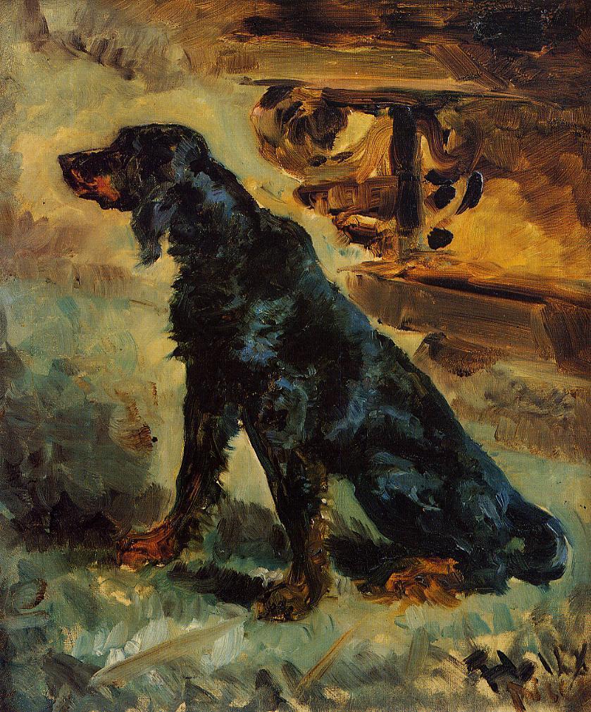 Dun, a Gordon Setter Belonging to Comte Alphonse de Toulouse Lautrec (1881) Henri de Toulouse-Lautrec tablo - Dekolata