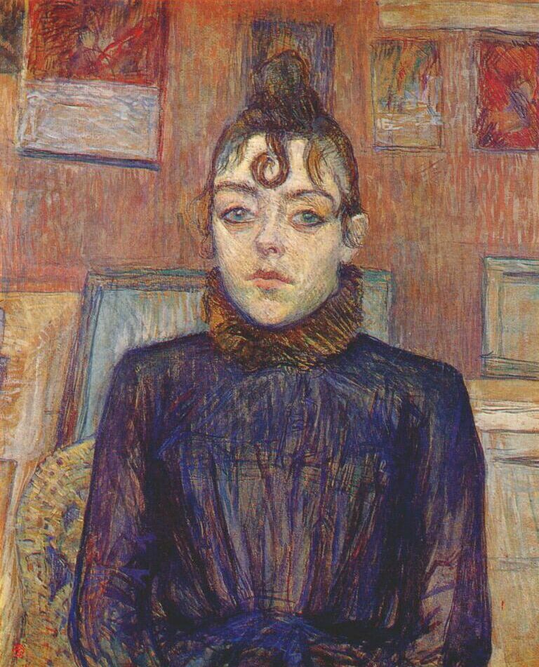 Girl with lovelock (1889) – Henri de Toulouse-Lautrec Tablo