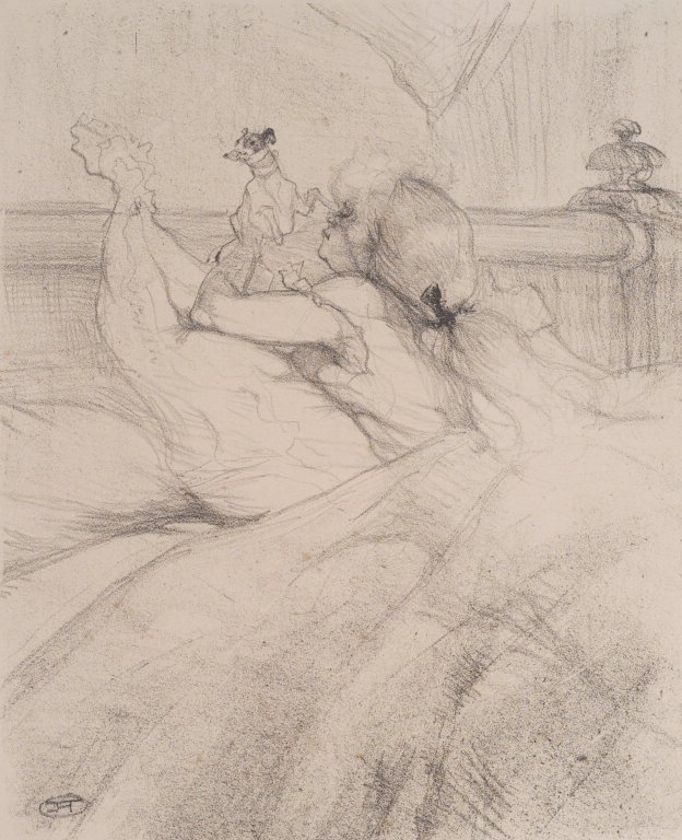 In Bed (1898) Henri de Toulouse-Lautrec tablo - Dekolata