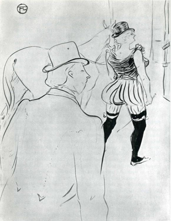 In the Wings at the Folies Berg re (1896) Henri de Toulouse-Lautrec tablo - Dekolata