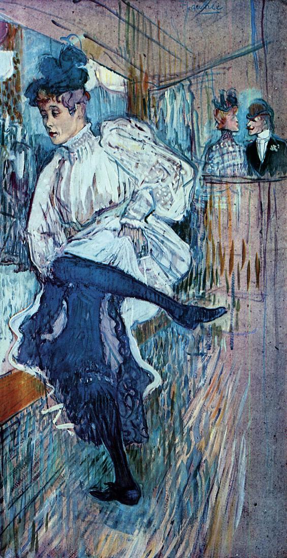 Jane Avril Dancing (1892) Henri de Toulouse-Lautrec tablo - Dekolata