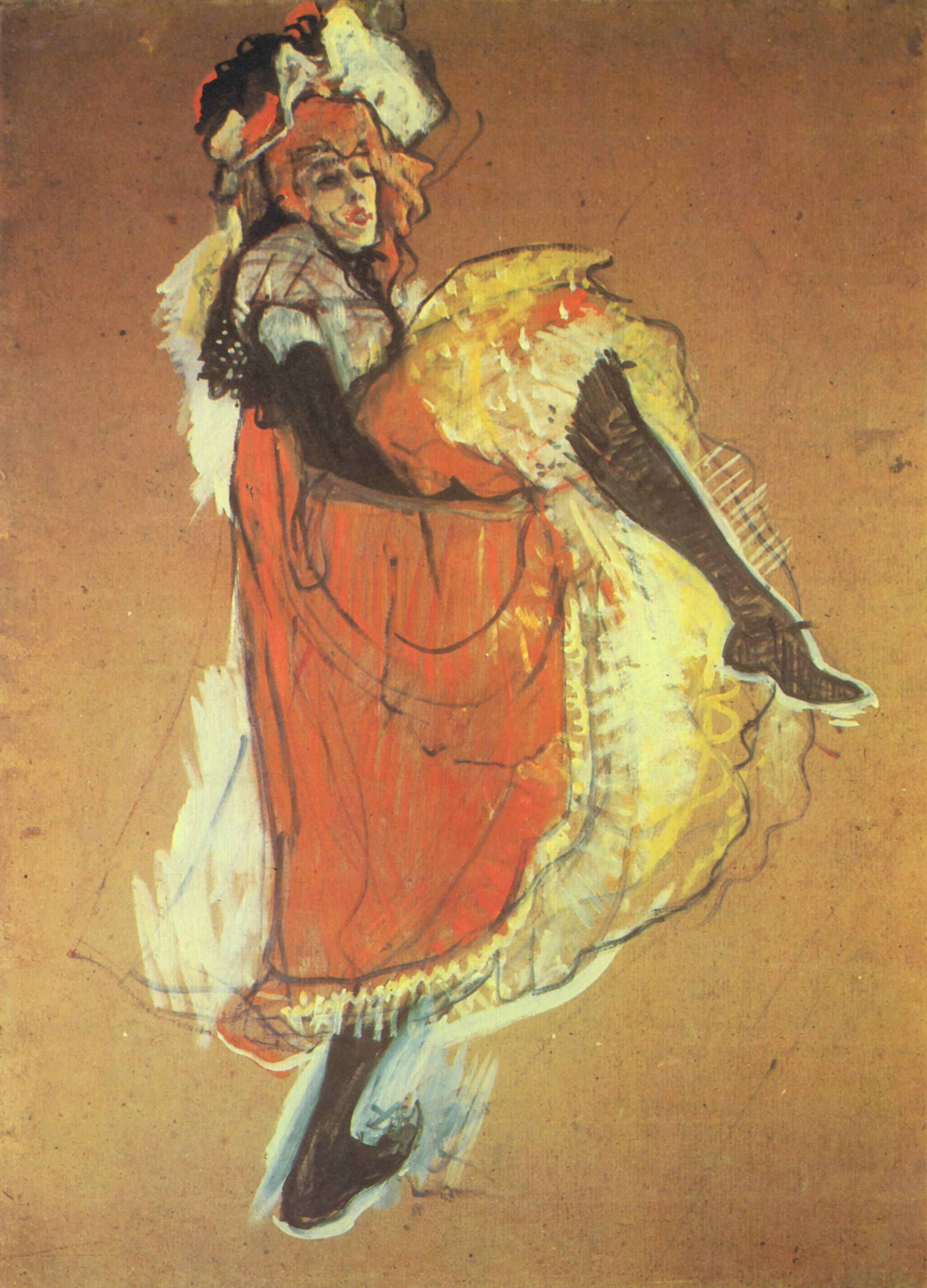 Jane Avril Dancing (1893) Henri de Toulouse-Lautrec tablo - Dekolata