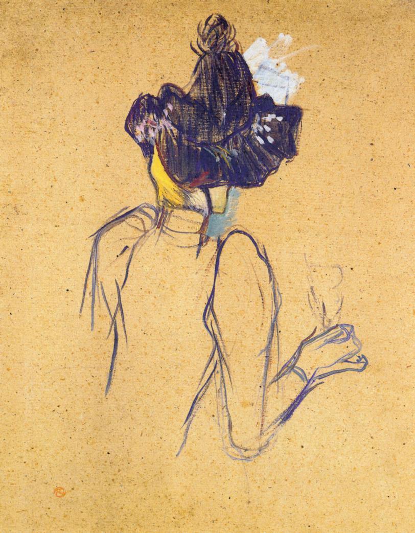 Jane Avril Seen from the Back (1893) Henri de Toulouse-Lautrec tablo - Dekolata