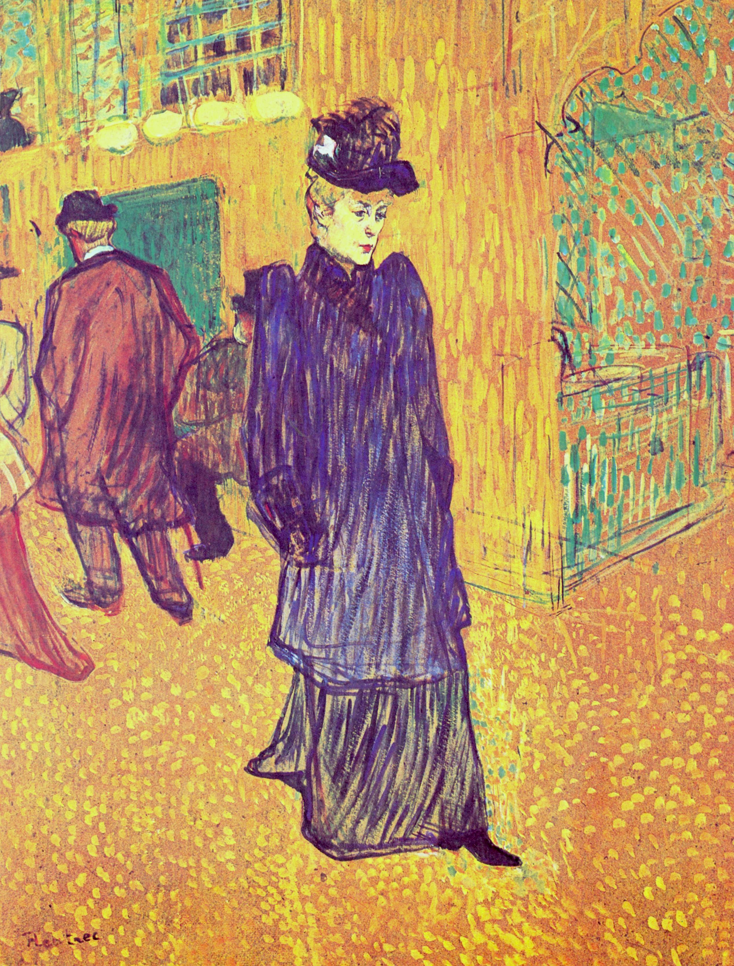 Jane Avril leaving the Moulin Rouge (1893) – Henri de Toulouse-Lautrec Tablo