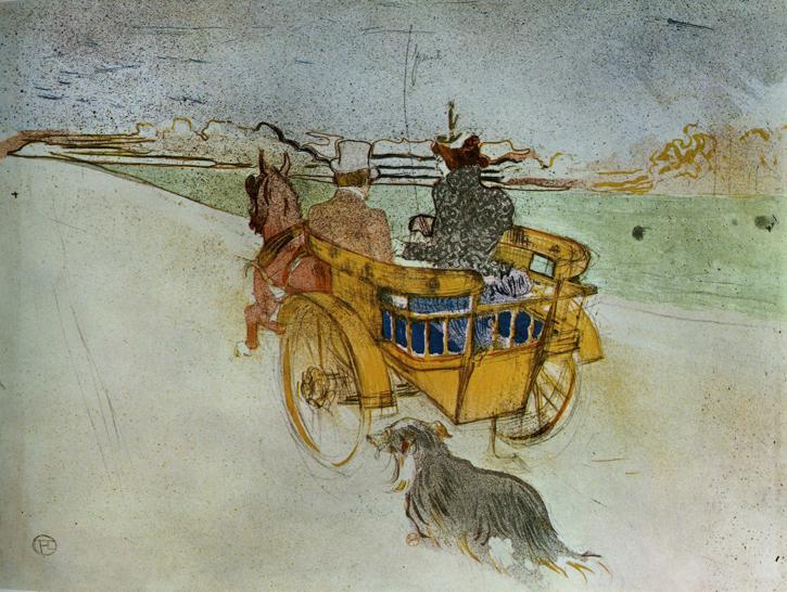 La Charrette Anglaise The English Dog Cart (1897) Henri de Toulouse-Lautrec tablo - Dekolata