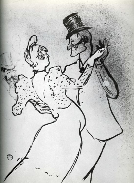 La Goulue and Valentin, Waltz Henri de Toulouse-Lautrec tablo - Dekolata