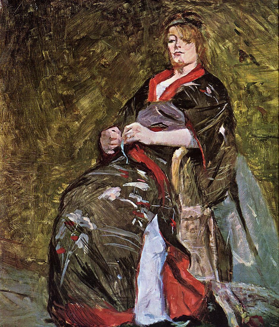 Lili Grenier in a Kimono (1888) Henri de Toulouse-Lautrec tablo - Dekolata