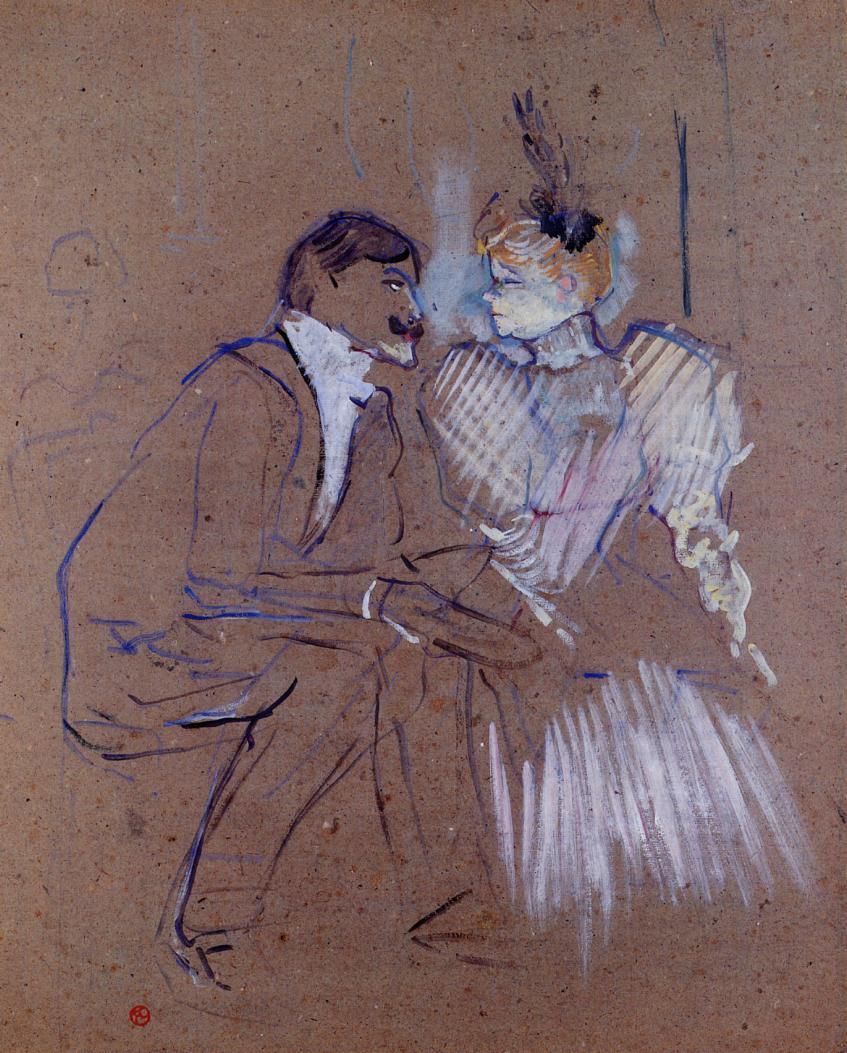 Lucien Guitry and Granne Granier (1895) – Henri de Toulouse-Lautrec Tablo