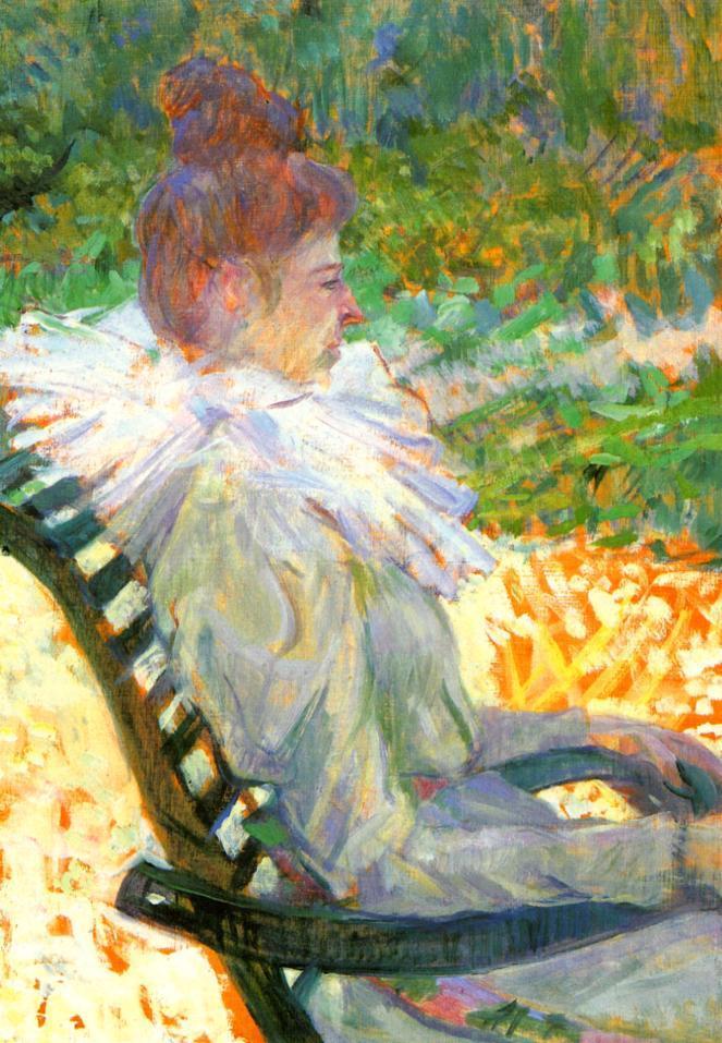 Madame E. Tapie de Celeyran in a Garden (1896) Henri de Toulouse-Lautrec tablo - Dekolata
