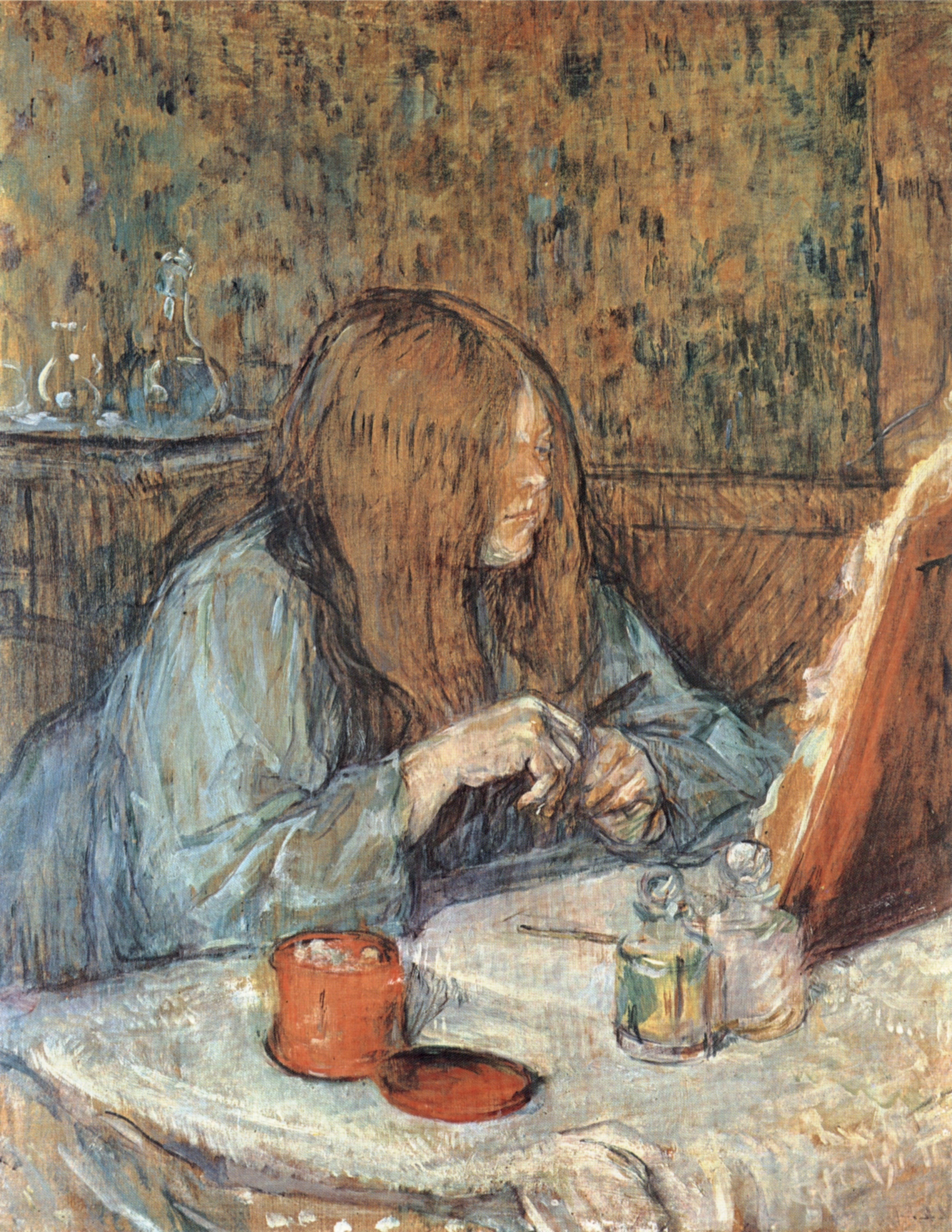 Madame Poupoule at Her Dressing Table (1898) Henri de Toulouse-Lautrec tablo - Dekolata