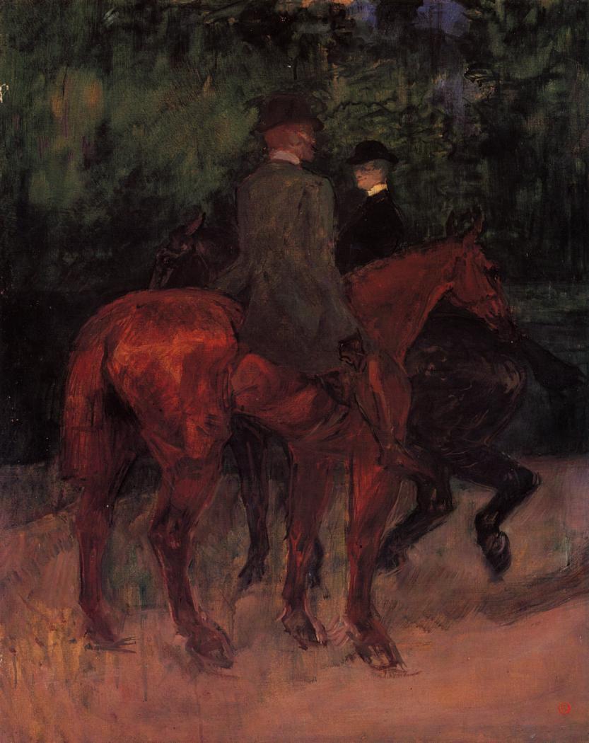 Man and Woman Riding through the Woods (1901) Henri de Toulouse-Lautrec tablo - Dekolata