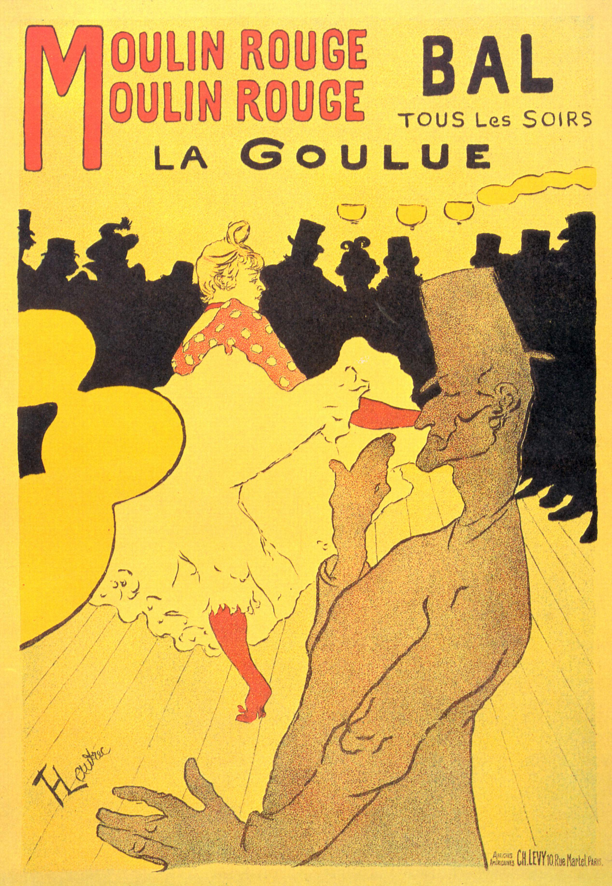 Moulin Rouge La Goulue (1891) Henri de Toulouse-Lautrec tablo - Dekolata