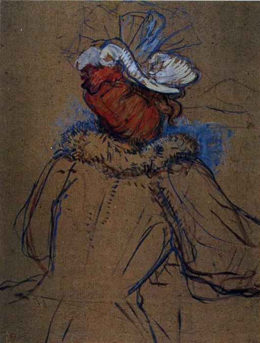 Red Haired Woman Seen from Behind (1891) Henri de Toulouse-Lautrec tablo - Dekolata
