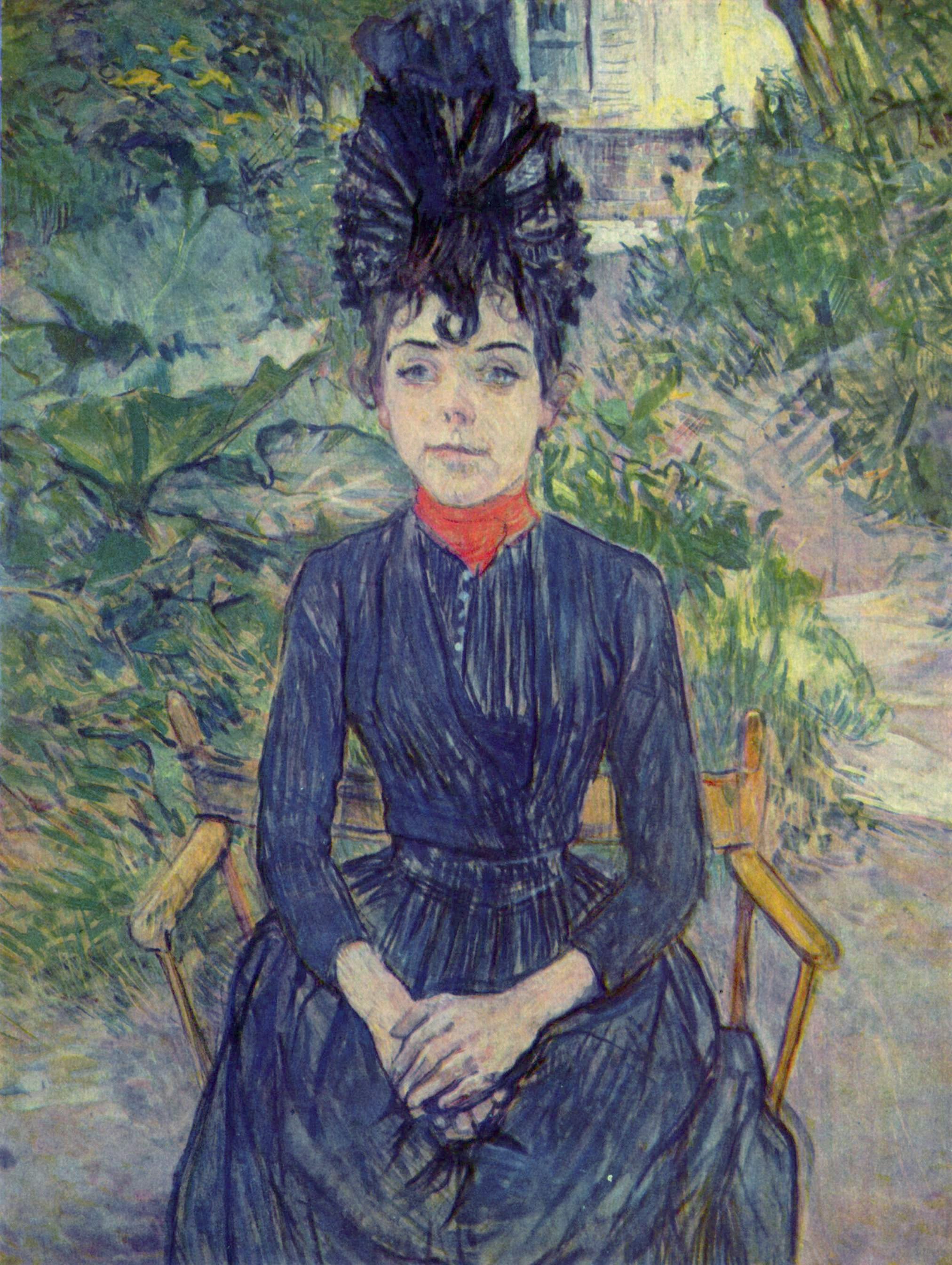 Seated Woman in the Garden of Mr. Forest Justine Dieuhl (1890) – Henri de Toulouse-Lautrec Tablo