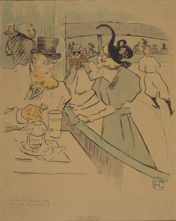 Skating (1896) Henri de Toulouse-Lautrec tablo - Dekolata