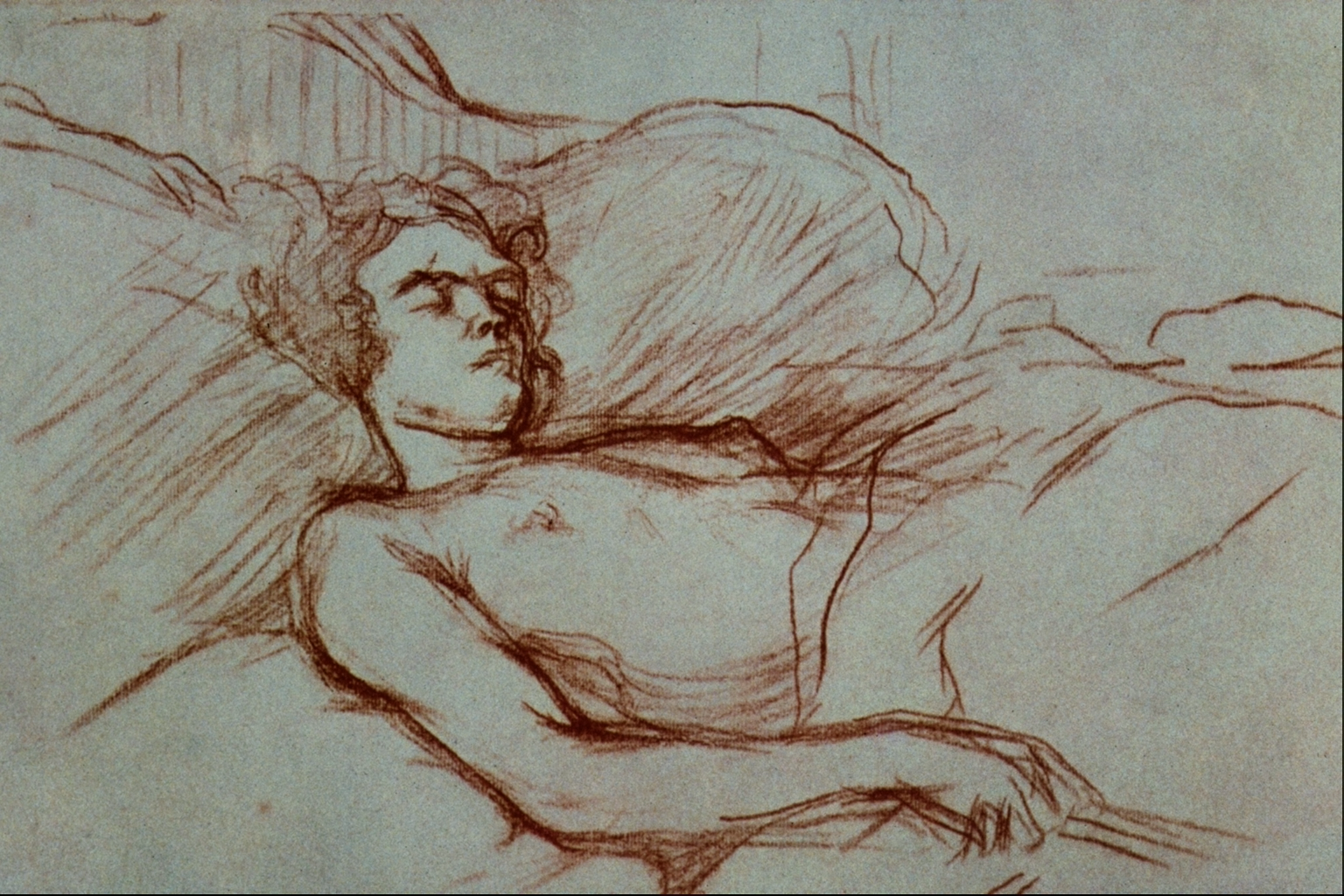 Sleeping Woman (1896) Henri de Toulouse-Lautrec tablo - Dekolata