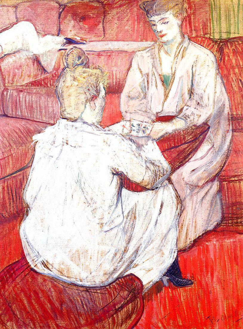The Card Players (1893) Henri de Toulouse-Lautrec tablo - Dekolata