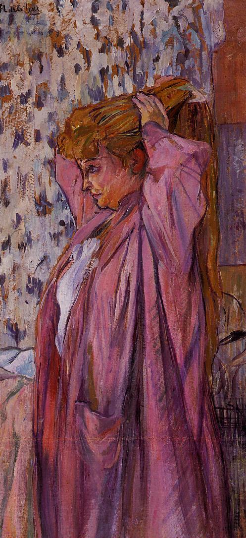 The Madame Redoing Her Bun (1893) Henri de Toulouse-Lautrec tablo - Dekolata