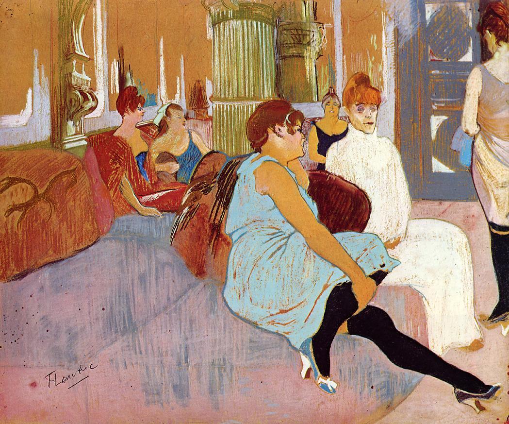 The Salon in the Rue des Moulins (1894) – Henri de Toulouse-Lautrec Tablo