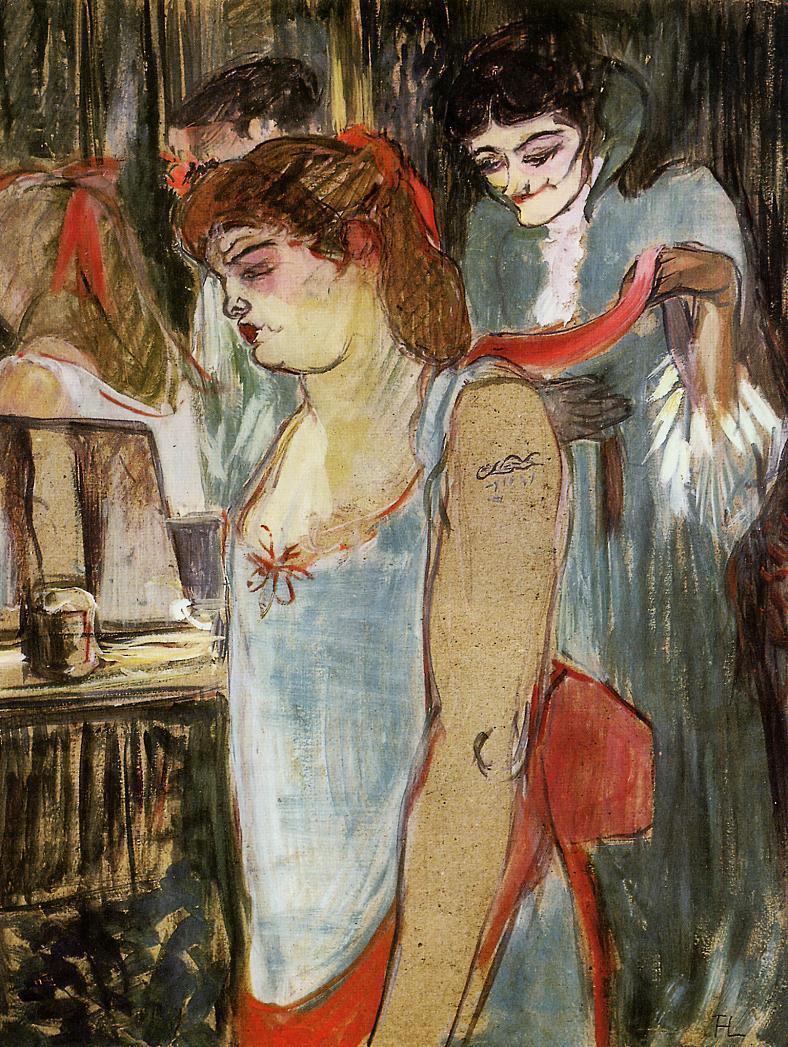 The Tatooed Woman (1894) Henri de Toulouse-Lautrec tablo - Dekolata