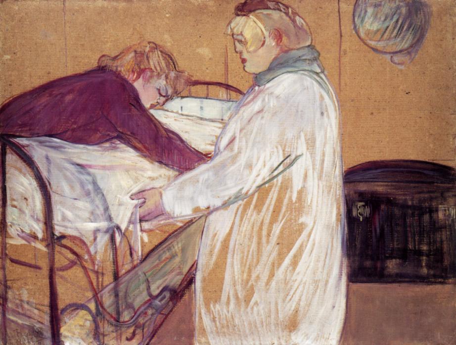 Two Women Making the Bed (1891) Henri de Toulouse-Lautrec tablo - Dekolata