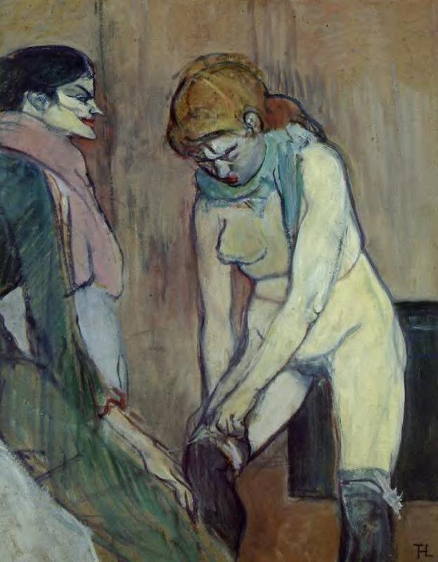 Woman Pulling up Her Stockings (1894) Henri de Toulouse-Lautrec tablo - Dekolata