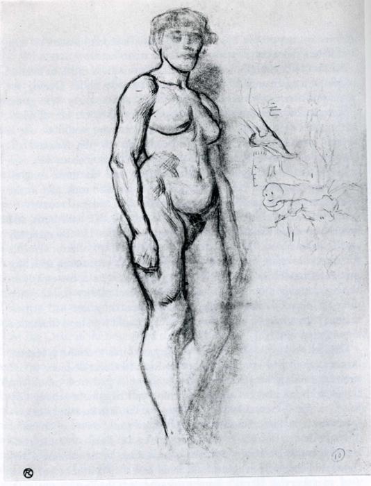 Woman Standing in Semi Profile (1883) Henri de Toulouse-Lautrec tablo - Dekolata